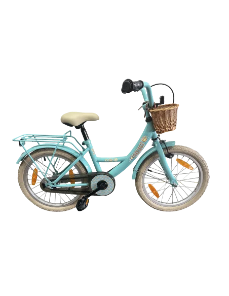 Kinderfiets Bikefun Girly 18 inch - met mandje en remnaaf - Blauw