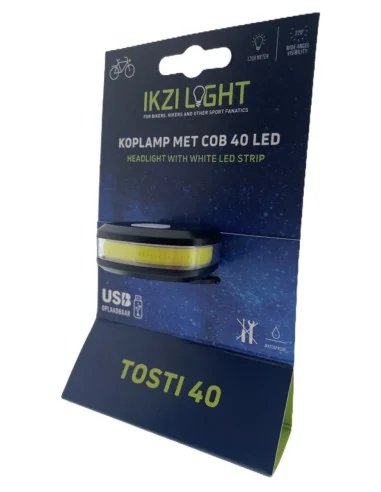 Koplamp IkziLight Tosti 40 COB led, USB-oplaadbaar