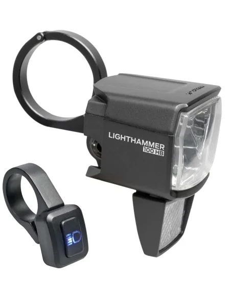 Koplamp LS 890 Lighthammer 100 voor E-bike incl. stuur adapter - zwart