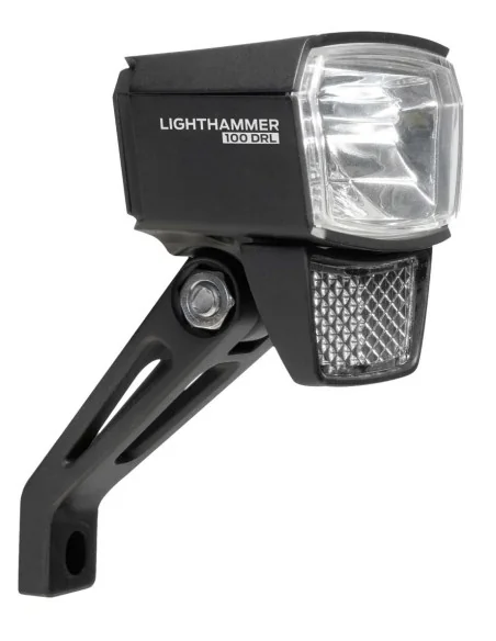 Koplamp Trelock LS 890-T Lighthammer voor 100 lux E-bike incl. vork adapter - zwart