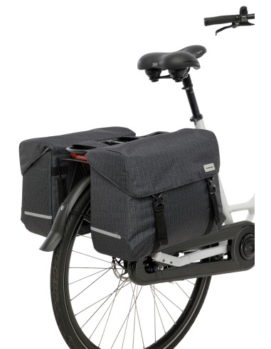 Dubbele fietstas New Looxs Mondi Joy Double - 38 liter - 39 x 18 x 32 cm (2x) - Nima Black