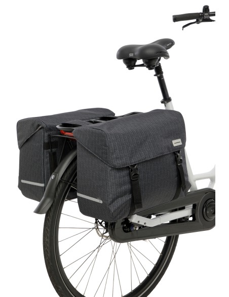 Dubbele fietstas New Looxs Mondi Joy Double - 38 liter - 39 x 18 x 32 cm (2x) - Nima Black