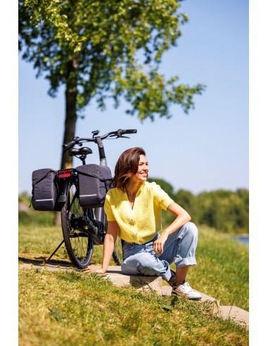 Dubbele fietstas New Looxs Mondi Joy Double - 38 liter - 39 x 18 x 32 cm (2x) - Nima Black