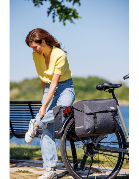 Dubbele fietstas New Looxs Mondi Joy Double - 38 liter - 39 x 18 x 32 cm (2x) - Nima Black