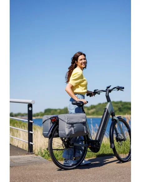 Dubbele fietstas New Looxs Mondi Joy Double - 38 liter - 39 x 18 x 32 cm (2x) - Nima Grey