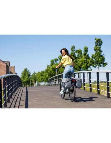 Dubbele fietstas New Looxs Mondi Joy Double - 38 liter - 39 x 18 x 32 cm (2x) - Nima Grey