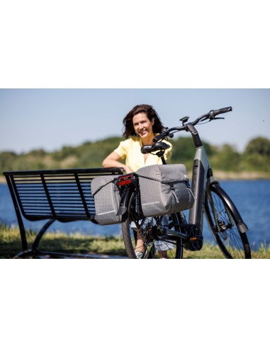 Dubbele fietstas New Looxs Mondi Joy Double - 38 liter - 39 x 18 x 32 cm (2x) - Nima Grey