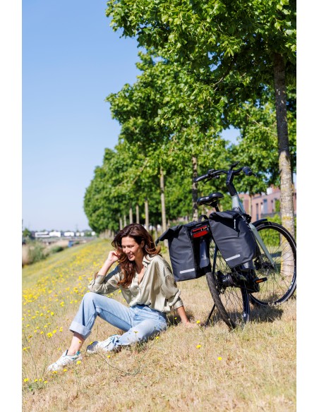 Dubbele fietstas New Looxs Cantos Bag Double MIK 2.0 - 36 liter - 30 x 16 x 36 cm (2x) - Black