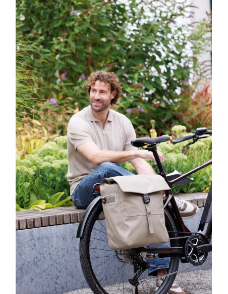 Enkele fietstas New Looxs Leeds Single - 19 liter - 33 x 18 x 38 cm - Taupe