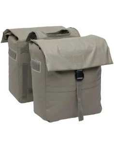 Dubbele fietstas New Looxs Leeds Double - 38 liter - 33 x 18 x 38 cm (2x) - Taupe