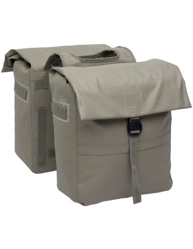 Dubbele fietstas New Looxs Leeds Double - 38 liter - 33 x 18 x 38 cm (2x) - Taupe