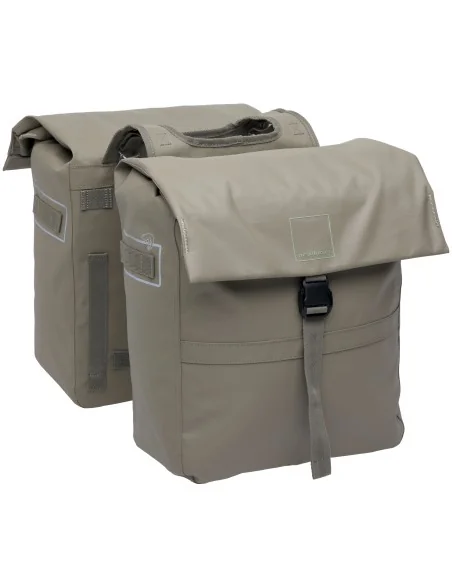 Dubbele fietstas New Looxs Leeds Double - 38 liter - 33 x 18 x 38 cm (2x) - Taupe