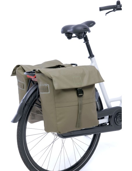 Dubbele fietstas New Looxs Leeds Double - 38 liter - 33 x 18 x 38 cm (2x) - Taupe