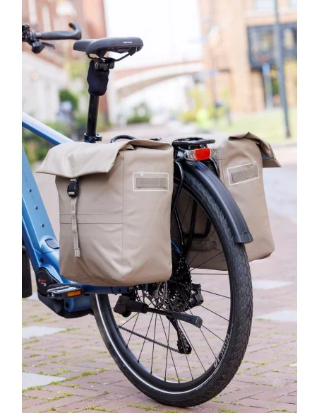 Dubbele fietstas New Looxs Leeds Double - 38 liter - 33 x 18 x 38 cm (2x) - Taupe