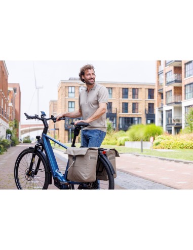 Dubbele fietstas New Looxs Leeds Double - 38 liter - 33 x 18 x 38 cm (2x) - Taupe