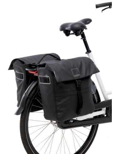 Dubbele fietstas New Looxs Leeds Double MIK 2.0 - 38 liter - 33 x 18 x 38 cm (2x) - Black