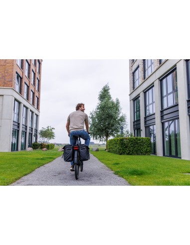 Dubbele fietstas New Looxs Leeds Double MIK 2.0 - 38 liter - 33 x 18 x 38 cm (2x) - Black