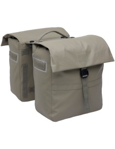 Dubbele fietstas New Looxs Leeds Double MIK 2.0 - 38 liter - 33 x 18 x 38 cm (2x) - Taupe