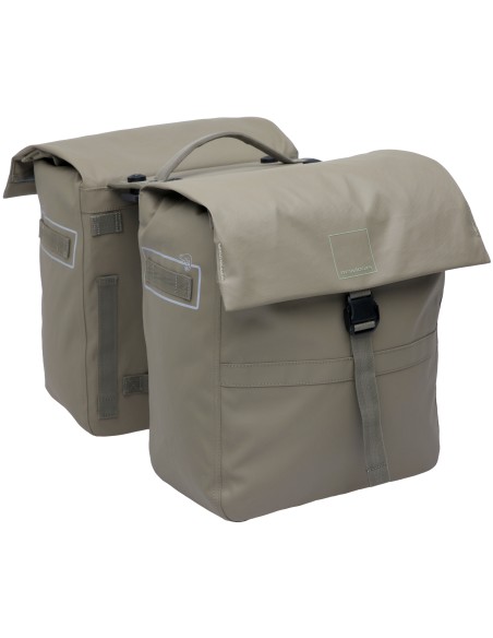 Dubbele fietstas New Looxs Leeds Double MIK 2.0 - 38 liter - 33 x 18 x 38 cm (2x) - Taupe