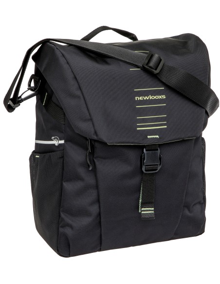 Enkele fietstas New Looxs Vigo Single - 20 liter - 30 x 19 x 40 cm - Black-Green