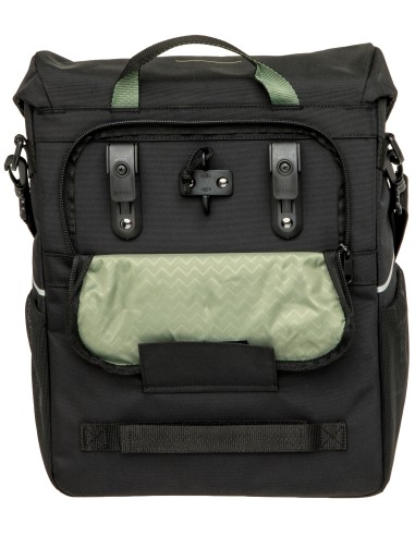 Enkele fietstas New Looxs Vigo Single - 20 liter - 30 x 19 x 40 cm - Black-Green