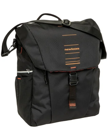 Enkele fietstas New Looxs Vigo Single - 20 liter - 30 x 19 x 40 cm - Black-Orange