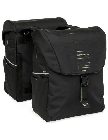 Dubbele fietstas New Looxs Vigo Double - 40 liter - 30 x 19 x 40 cm (2x) - Black-Green