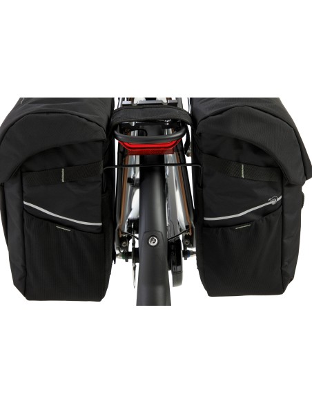 Dubbele fietstas New Looxs Vigo Double - 40 liter - 30 x 19 x 40 cm (2x) - Black-Green