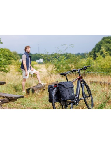 Dubbele fietstas New Looxs Vigo Double - 40 liter - 30 x 19 x 40 cm (2x) - Black-Green