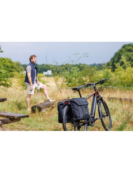 Dubbele fietstas New Looxs Vigo Double - 40 liter - 30 x 19 x 40 cm (2x) - Black-Green