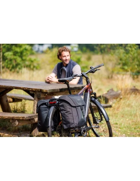 Dubbele fietstas New Looxs Vigo Double - 40 liter - 30 x 19 x 40 cm (2x) - Black-Green