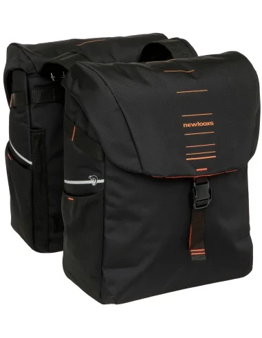 Dubbele fietstas New Looxs Vigo Double - 40 liter - 30 x 19 x 40 cm (2x) - Black-Orange