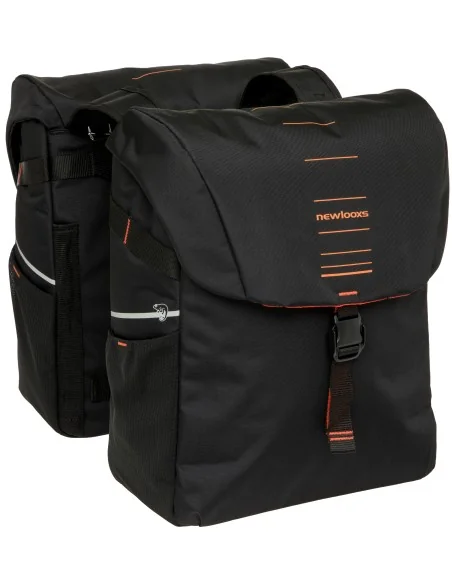 Dubbele fietstas New Looxs Vigo Double - 40 liter - 30 x 19 x 40 cm (2x) - Black-Orange