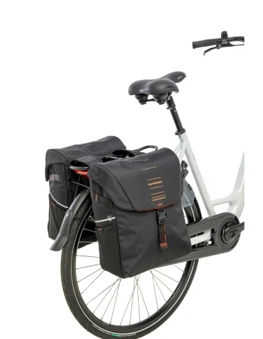 Dubbele fietstas New Looxs Vigo Double - 40 liter - 30 x 19 x 40 cm (2x) - Black-Orange