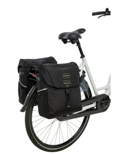 Dubbele fietstas New Looxs Vigo Double MIK 2.0 - 40 liter - 30 x 19 x 40 cm (2x) - Black-Green