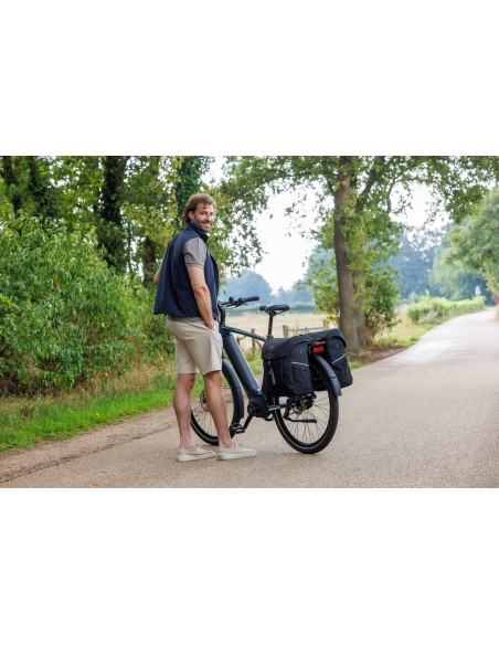 Dubbele fietstas New Looxs Vigo Double MIK 2.0 - 40 liter - 30 x 19 x 40 cm (2x) - Black-Green