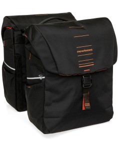 Dubbele fietstas New Looxs Vigo Double MIK 2.0 - 40 liter - 30 x 19 x 40 cm (2x) - Black-Orange