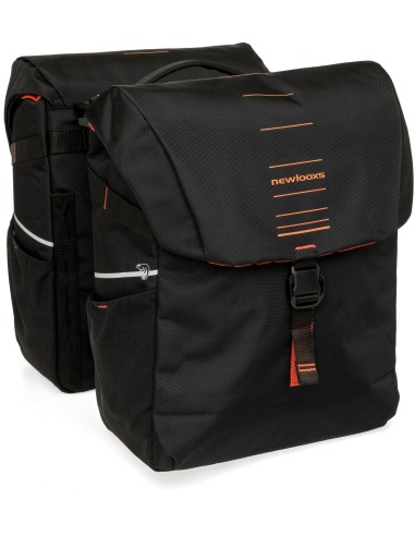 Dubbele fietstas New Looxs Vigo Double MIK 2.0 - 40 liter - 30 x 19 x 40 cm (2x) - Black-Orange