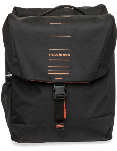 Dubbele fietstas New Looxs Vigo Double MIK 2.0 - 40 liter - 30 x 19 x 40 cm (2x) - Black-Orange