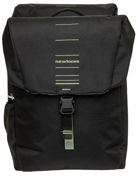 Dubbele fietstas New Looxs Vigo Double RackTime 2.0 - 40 liter - 30 x 19 x 40 cm (2x) - Black-Green