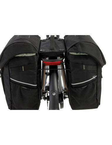 Dubbele fietstas New Looxs Vigo Double RackTime 2.0 - 40 liter - 30 x 19 x 40 cm (2x) - Black-Green