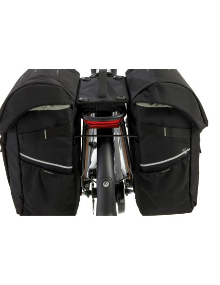 Dubbele fietstas New Looxs Vigo Double RackTime 2.0 - 40 liter - 30 x 19 x 40 cm (2x) - Black-Green