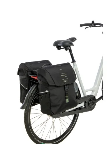 Dubbele fietstas New Looxs Vigo Double RackTime 2.0 - 40 liter - 30 x 19 x 40 cm (2x) - Black-Green