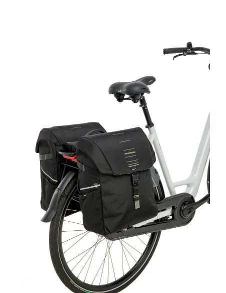 Dubbele fietstas New Looxs Vigo Double RackTime 2.0 - 40 liter - 30 x 19 x 40 cm (2x) - Black-Green