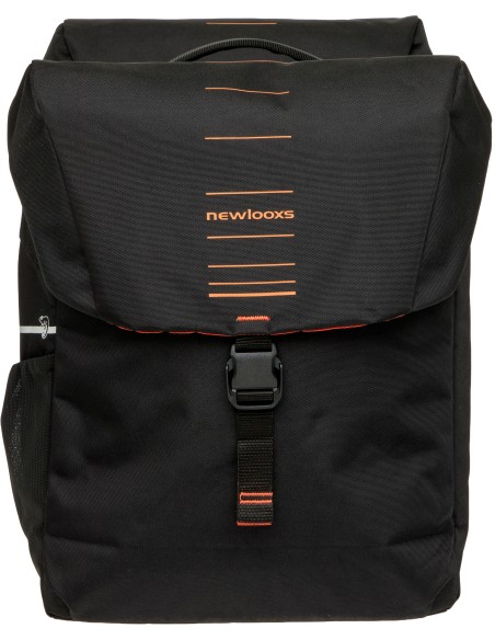 Dubbele fietstas New Looxs Vigo Double RackTime 2.0 - 40 liter - 30 x 19 x 40 cm (2x) - Black-Orange