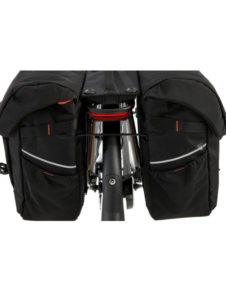 Dubbele fietstas New Looxs Vigo Double RackTime 2.0 - 40 liter - 30 x 19 x 40 cm (2x) - Black-Orange