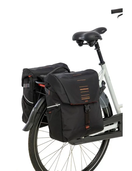 Dubbele fietstas New Looxs Vigo Double RackTime 2.0 - 40 liter - 30 x 19 x 40 cm (2x) - Black-Orange