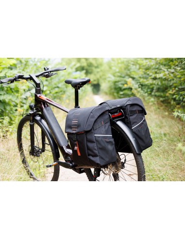 Dubbele fietstas New Looxs Vigo Double RackTime 2.0 - 40 liter - 30 x 19 x 40 cm (2x) - Black-Orange