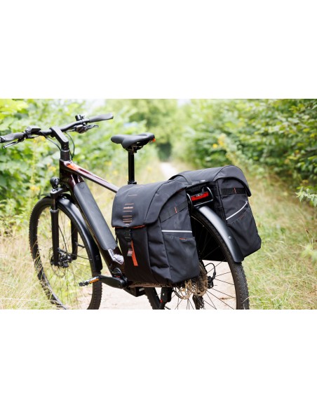 Dubbele fietstas New Looxs Vigo Double RackTime 2.0 - 40 liter - 30 x 19 x 40 cm (2x) - Black-Orange