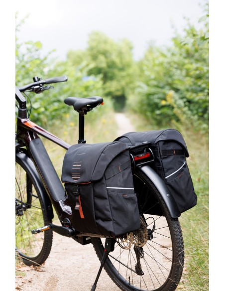 Dubbele fietstas New Looxs Vigo Double RackTime 2.0 - 40 liter - 30 x 19 x 40 cm (2x) - Black-Orange